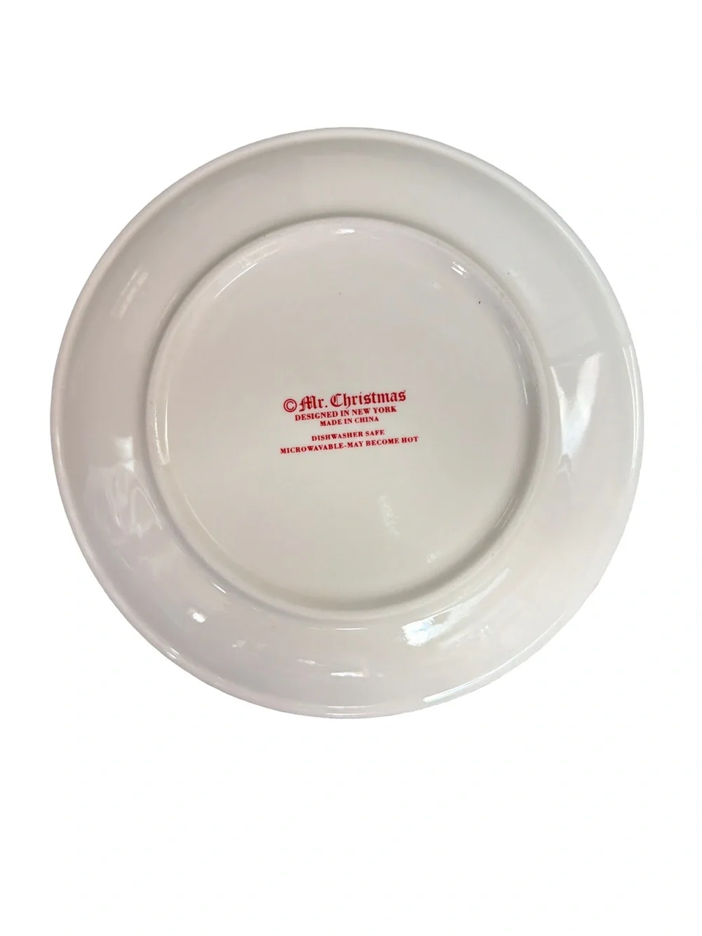 Mr. Christmas EUC Retro Santa, Reindeer & Snowman Christmas 8” Dessert Plates x4
